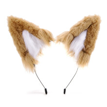 Costume de loup rose avec oreilles douces, bandeaux en-Kaki