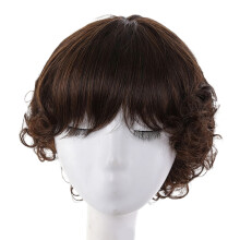 Women Short Curly Wigs Heat Resistant Fibre-Light brown