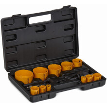 SET DI SEGHE A TAVOLA PER LEGNO E METALLO 17 pezzi 19-76 mm + adattatore KD10758