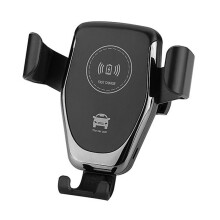 Wireless Charger Holder Car Navigation Gravity Charging Bracket Air Outlet Car Wireless Fast Charger-Black
