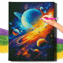 5D GYÉMÁNTFESTÉS KERETTEL Gyémánthímzés 30x40 Planet Mozaik Oh Art!