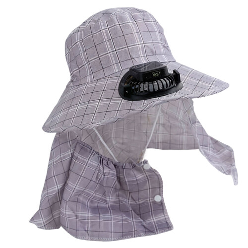 Rechargeable Solar Powered Sun Hat With Cooling-Light purple1