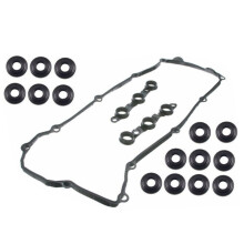 Car Engine Valve Cover Gasket Set with 15 Bolt Grommets 11129070532 for WE36 E39 Z3 M52 S52