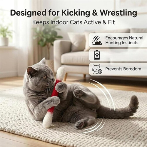 Jouet pour Chat Coton-Tige Géant Jouet Interactif Grand Format avec Herbe à Chat A 2