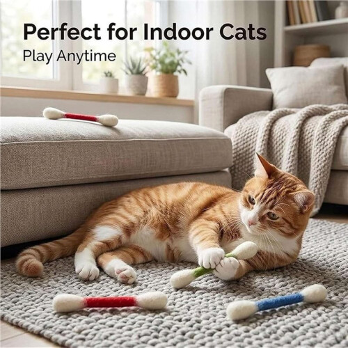 Jouet pour Chat Coton-Tige Géant Jouet Interactif Grand Format avec Herbe à Chat C 1