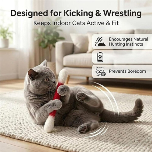 Jouet pour Chat Coton-Tige Géant Jouet Interactif Grand Format avec Herbe à Chat C 2
