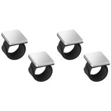 4 Stück Magnetisches Nadelkissen-Handgelenk, Magnetisches Nähnadelkissen, Magnetisches Nadelhalter-Armband zum Nähen, Schwarz
