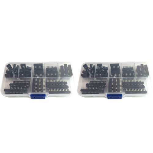 132Pcs DIP IC Sockets Adaptor Solder Type Socket Kit 6,8,14,16,18,20,24,28 Pin for PCB Diy Kit