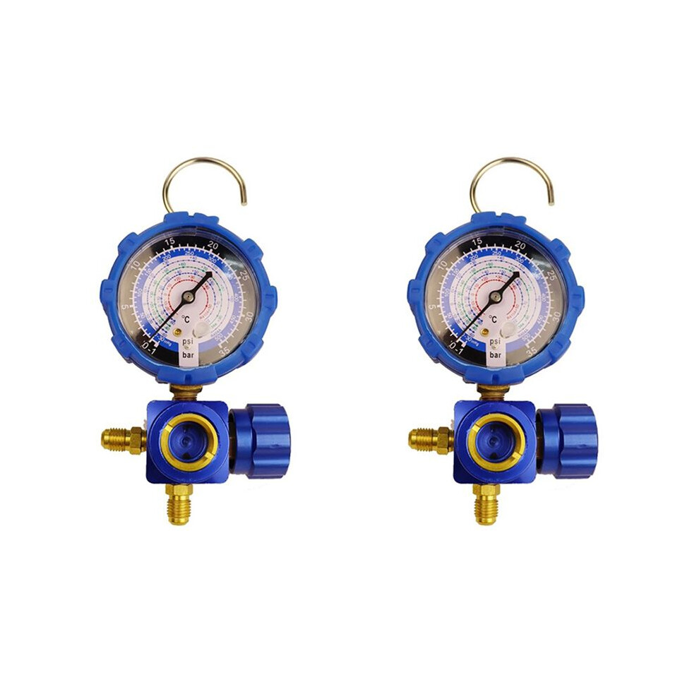 2X Air Condition Gauge For R410a R22 R134a Refrigerants Manifold Gauge Manometer Valve With Visual Mirror 500Psi 6031427208810