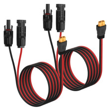 2 Câbles Adaptateurs Solaires Vers XT60 Femelle, Connecteur 12AWG, pour Station D'Alimentation Portable, Camping-Car, Panneau Solaire Hors Réseau