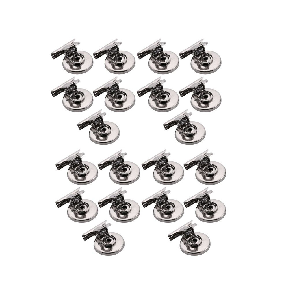 20Pcs 3Cm Magnetic Clip Magnet Refrigerator Wall Memo Note Message Holder Silver 6031240076849