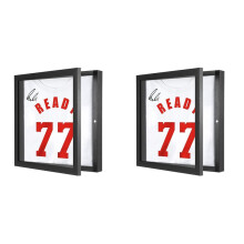 2X T Shirt Display Frame, 13 Inch X 13 Inch Black Imitation Wood T Shirt Frame with 98% UV Protection Acrylic