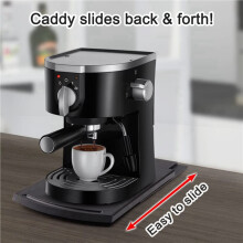 2X Kitchen Caddy Sliding Tray, Hacks Coffee Slider, Sliding Tray Appliance Slider for Coutertop with Rolling Wheels