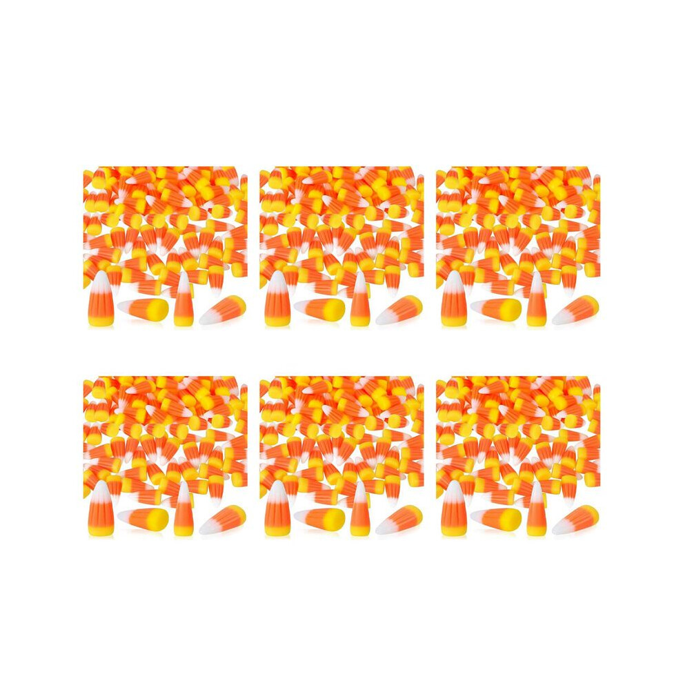 300Pcs Halloween Resin Candy Corn Artificial 3D Candy Corn Bead Fall Faux Fake Corn Scrapbooking Embellishments 4712883947261
