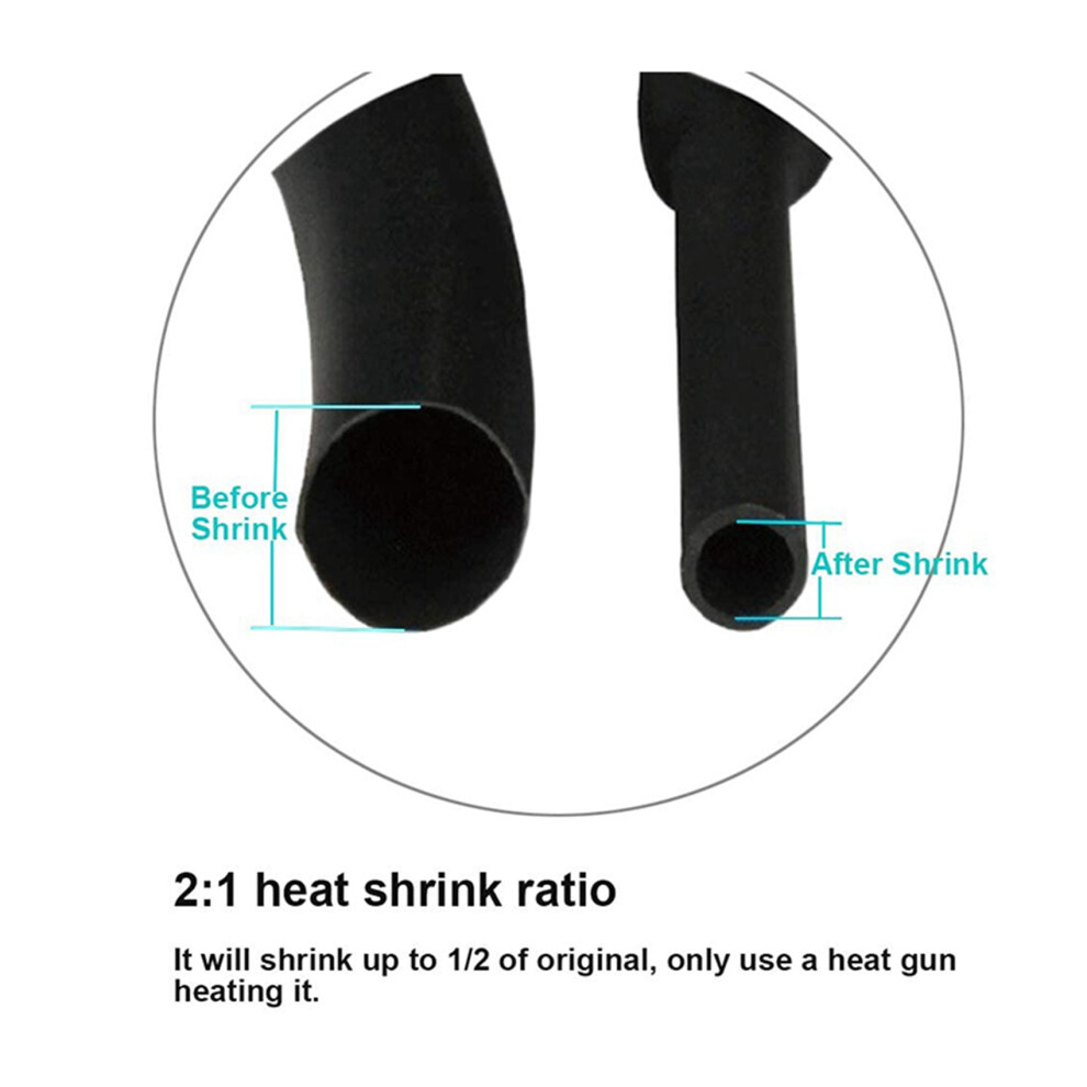 1875Pcs Heat Shrink Tubing Kit Heat Shrink Tubes Wire Wrap Ratio 2: 1 Electrical Cable Sleeve Assortment With Case 6032434186597
