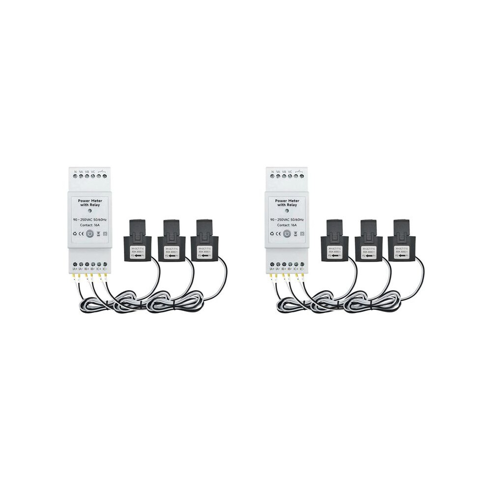 2X Tuya Life Wifi Meter Bidirectional 3 Phase With Dry Contact App Monitor 80A Ac110v/240V 6032337732013