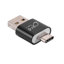 5X Card Reader Aluminum USB Type C OTG Micro-/TF External Memory Card Reader Adapter for Mobile Phone Computer(Black)