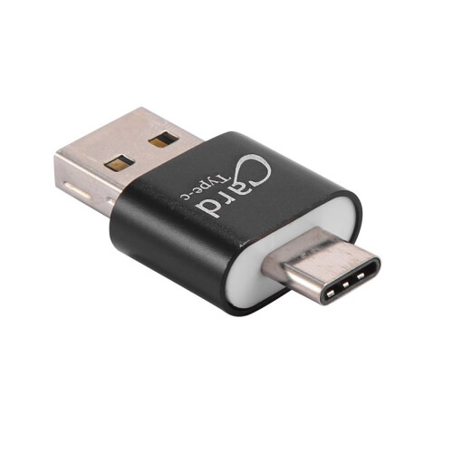 5X Card Reader Aluminum USB Type C OTG Micro-/TF External Memory Card Reader Adapter for Mobile Phone Computer(Black)