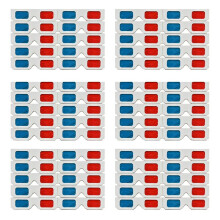 3D Glasses, 60x Red and Paper Stereo Lenses for Movies Set Anaglyph Paper 3D Glasses