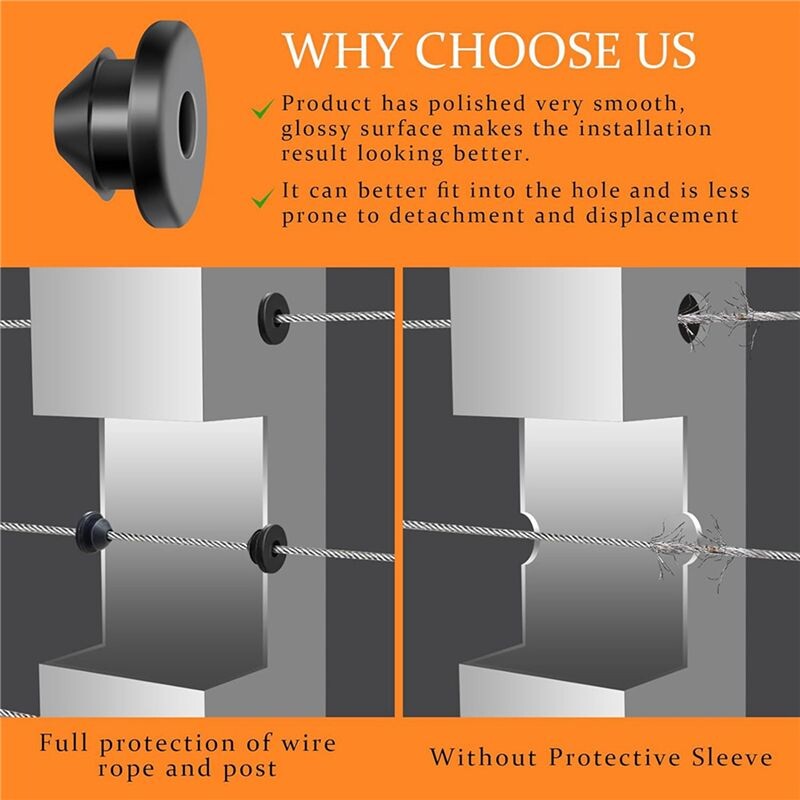 Hir Rope 400x Stainless Steel Wire Rope Sleeve Cable Railing Fitting Protective ...