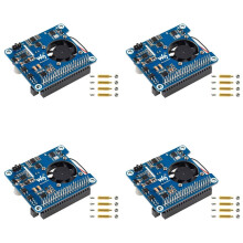 4X Waveshare POE HAT (C) for Raspberry Pi 4B/3B+, Power over Ethernet HAT, Support IEEE 802.3Af/At-Compliant Network