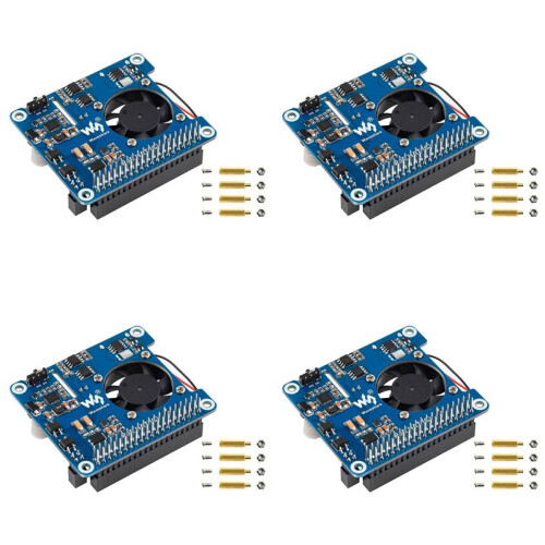 4X Waveshare POE HAT (C) for Raspberry Pi 4B/3B+, Power over Ethernet HAT, Support IEEE 802.3Af/At-Compliant Network