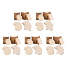 250 Stuks Houten Plakjes 4X4Inch Onafgewerkte Houten Stukken Vierkant en Rond Houten voor DIY Coaster Arts Schilderen Kleuring Ambachten