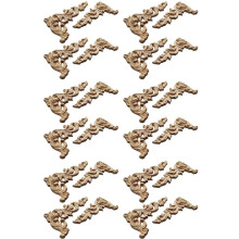 24 Teile Holz Geschnitzte Ecke Onlay Applique Unlackiert Rahmen Schrank Schrank Aufkleber für Haus Wohnmöbel Dekoration A