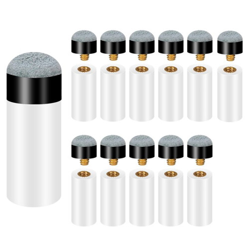 24x Billard-Queue-Spitzen mit Queue-Ferrulen zum Anschrauben, 12 mm Queue-Spitzen 1