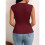 Womens Asymmetric Neck Slim Fit Cropped Solid Color Tshirt Elegant Basic Top Casual Chic Tee Chestnut Red M 6