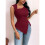 Womens Asymmetric Neck Slim Fit Cropped Solid Color Tshirt Elegant Basic Top Casual Chic Tee Chestnut Red M 2