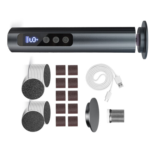 Battery Powered Pedicure Tool With LCD Screen And-Grey
