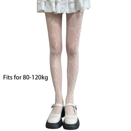 Bas collants en maille transparente pour femmes, français-Violet 2