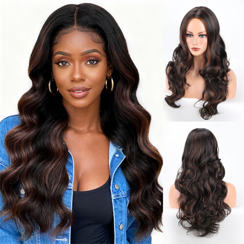 Comfortable Full Wigs Long Wavy Synthetic Adjustable Strap All 2