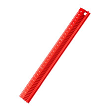 Strong Aluminum Measuring Tool with Enhances Grip High-Red 30cm
