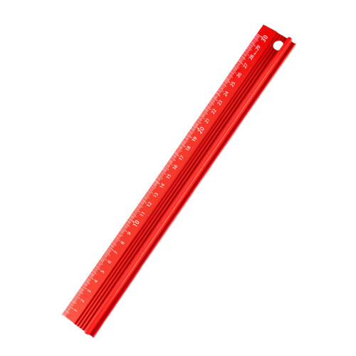 Strong Aluminum Measuring Tool with Enhances Grip High-Red 30cm