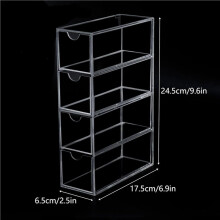 2X Washi Tape Organizer, 4 Drawers Stackable Plastic Washi Tape Box Organizer Storage, Clear Storage Drawers