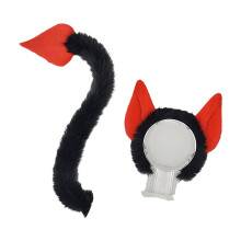 Halloween duivel kostuum set duivel hoorn hoofdband-Rode set