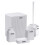 Set da bagno a righe quadrate bianche 1