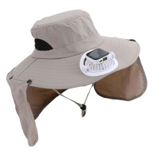 Sun Protective Cooling Hat With Solar Power Sun-Light gray