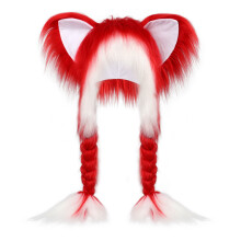 Comfortable Ear Covering Cap with Delightful Animal-Red white