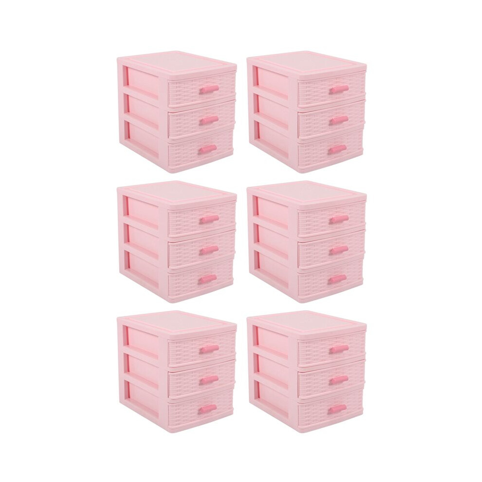 6X Plastic Drawer Designed 3 Compartment Jewelry Storage Box 6032434172354