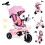 Kids Pink Tricycle Stroller with Rotating Seat 1