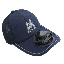 Chapeau de ventilateur à énergie solaire-Bleu marine