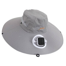 Friendly Sun Hat Built In Fan Powered By Solar-Light gray