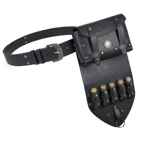 Stylish PU Leather Roleplay Belt With Decorative-Black