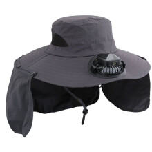 Unisex Solar Charged Ventilation Cap For Travel Beach-Dark Grey