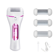 Éliminateur électrique de callosités doté de 3 têtes-Rose rose