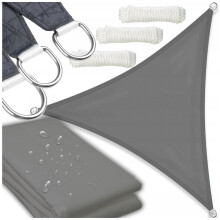 Voile d'ombrage triangulaire grise anti-UV pour jardin, 3,6 x 3,6 x 3,6 m