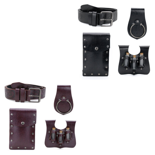 Historical Reenactment Gear Medieval Style Utility Belt-Black 1
